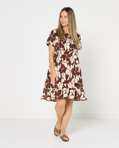 Colette Dress - Chocolate Flowers
