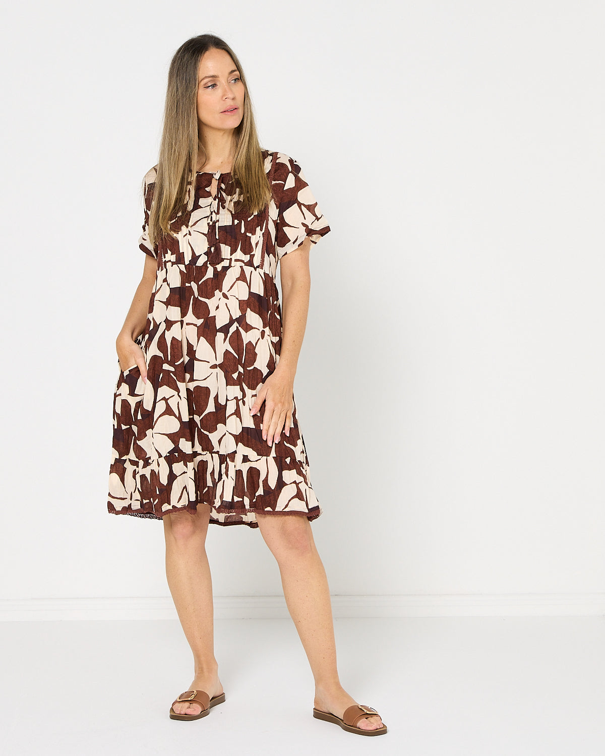 Colette Dress - Chocolate Flowers