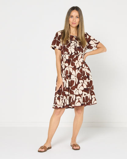 Colette Dress - Chocolate Flowers
