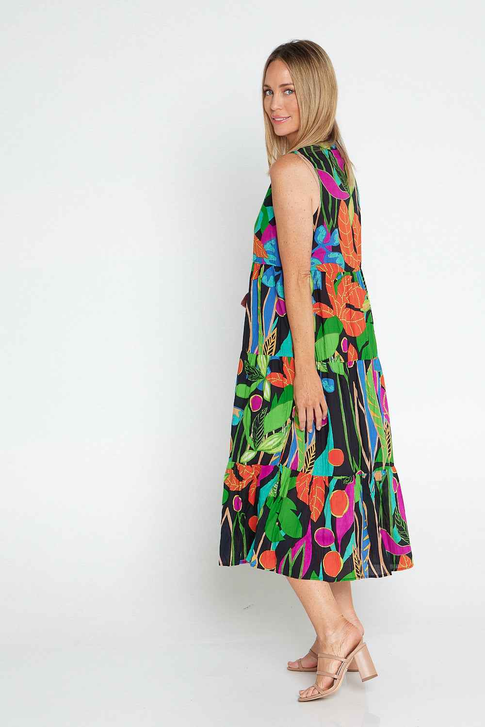 Nicossia Sleeveless Layered Dress - Summer Botanical