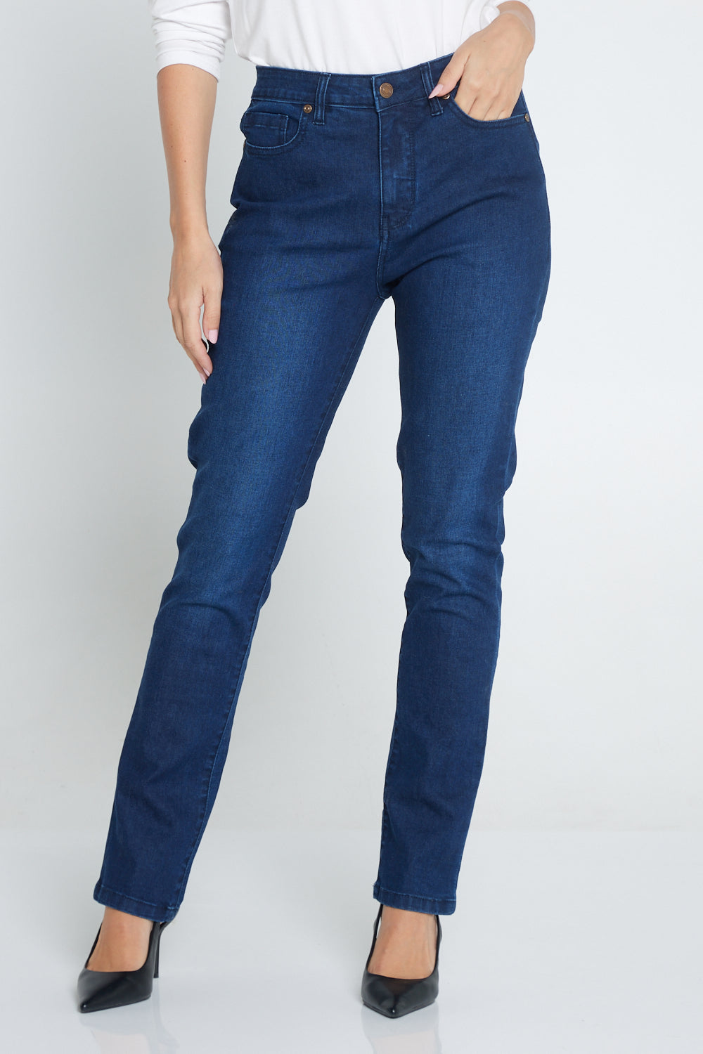 Orientique Straight Leg Jeans - Dark Denim