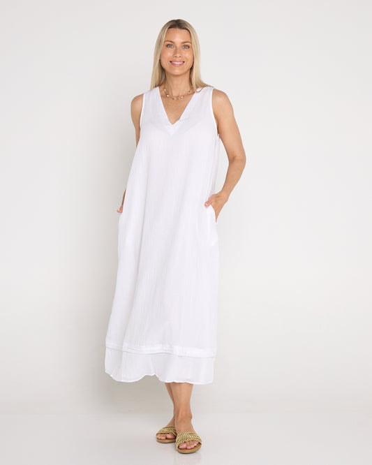 Orsula Tank Maxi Dress - White