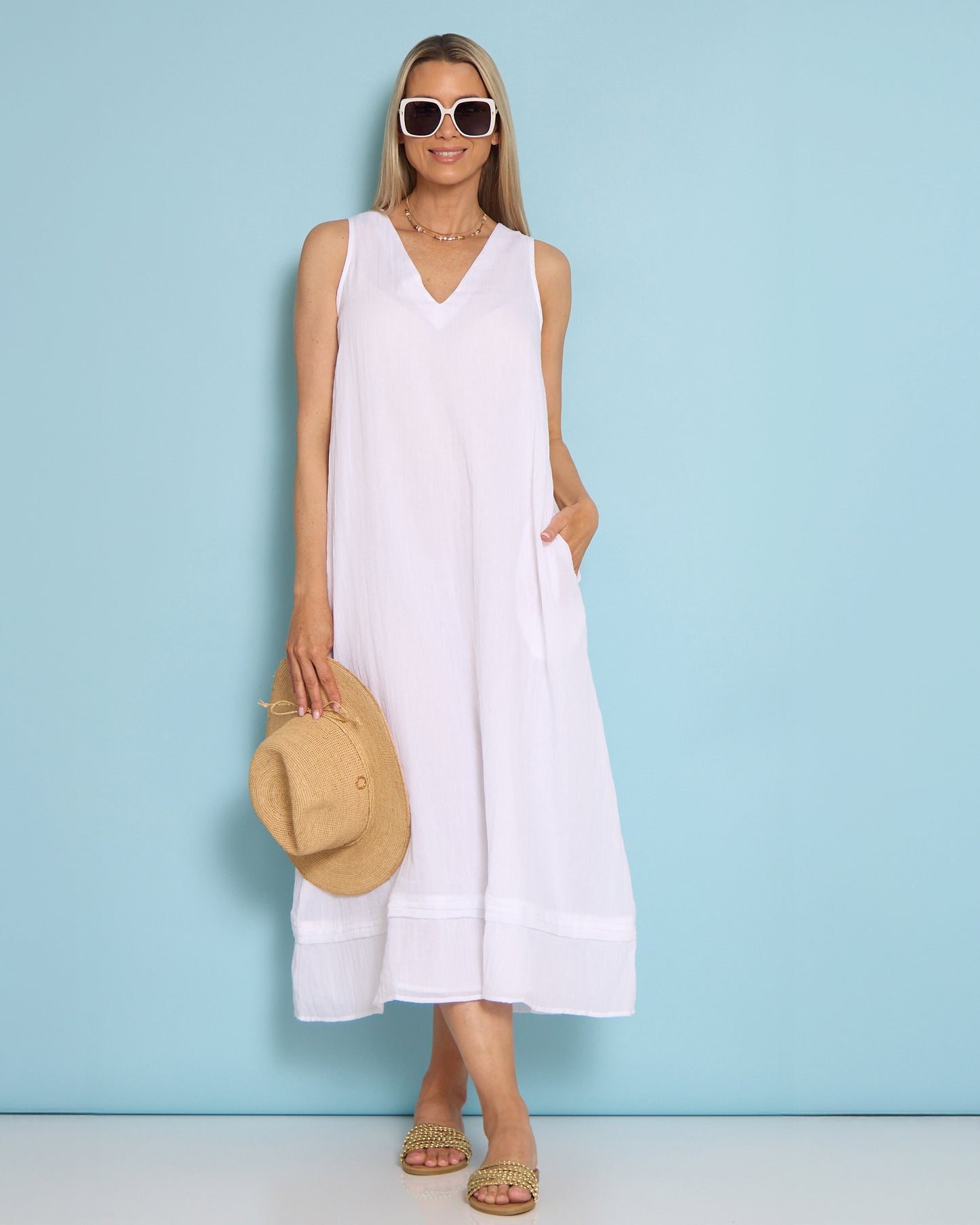 Orsula Tank Maxi Dress - White