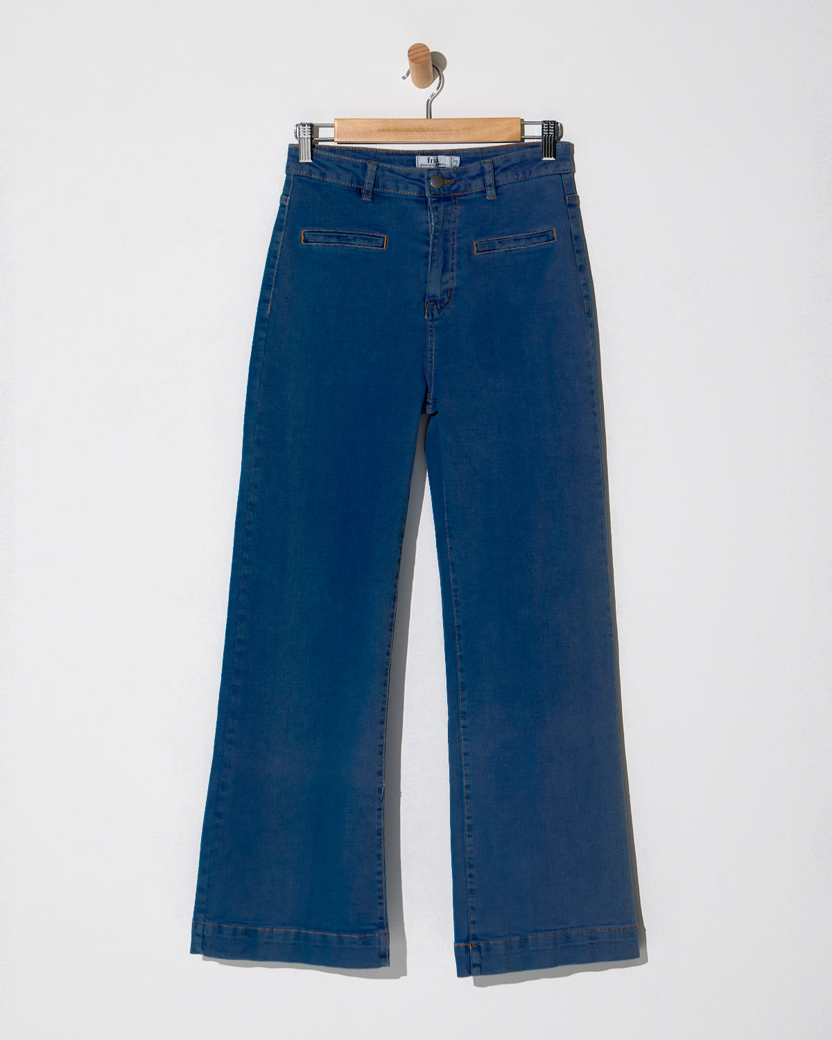 Cher Wide Leg Jeans - Mid Wash Blue Denim