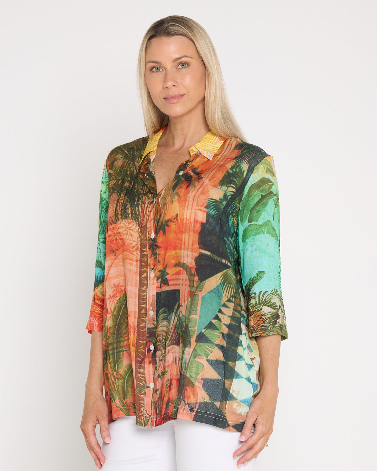 Digital Collared Shirt - Vintage Tropical