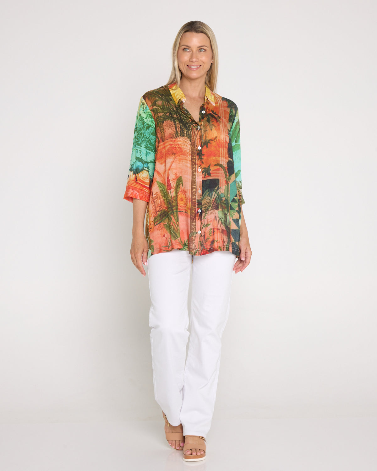Digital Collared Shirt - Vintage Tropical
