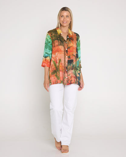 Digital Collared Shirt - Vintage Tropical