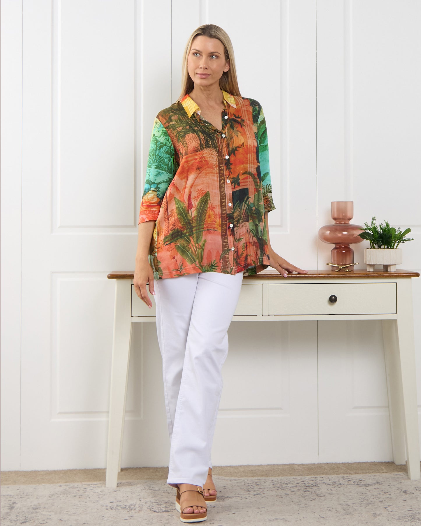 Digital Collared Shirt - Vintage Tropical
