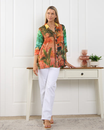 Digital Collared Shirt - Vintage Tropical