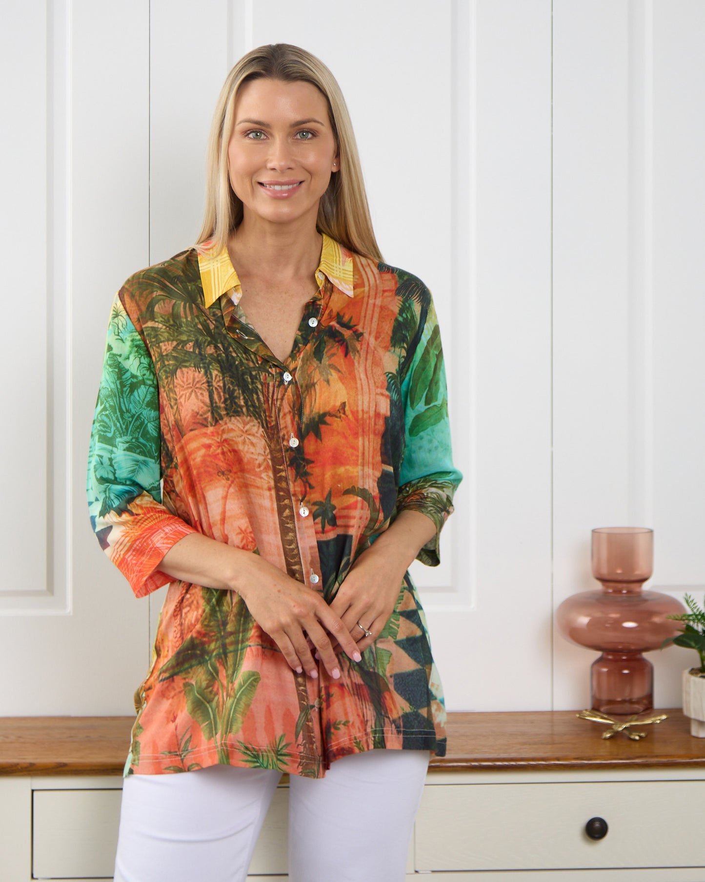 Digital Collared Shirt - Vintage Tropical