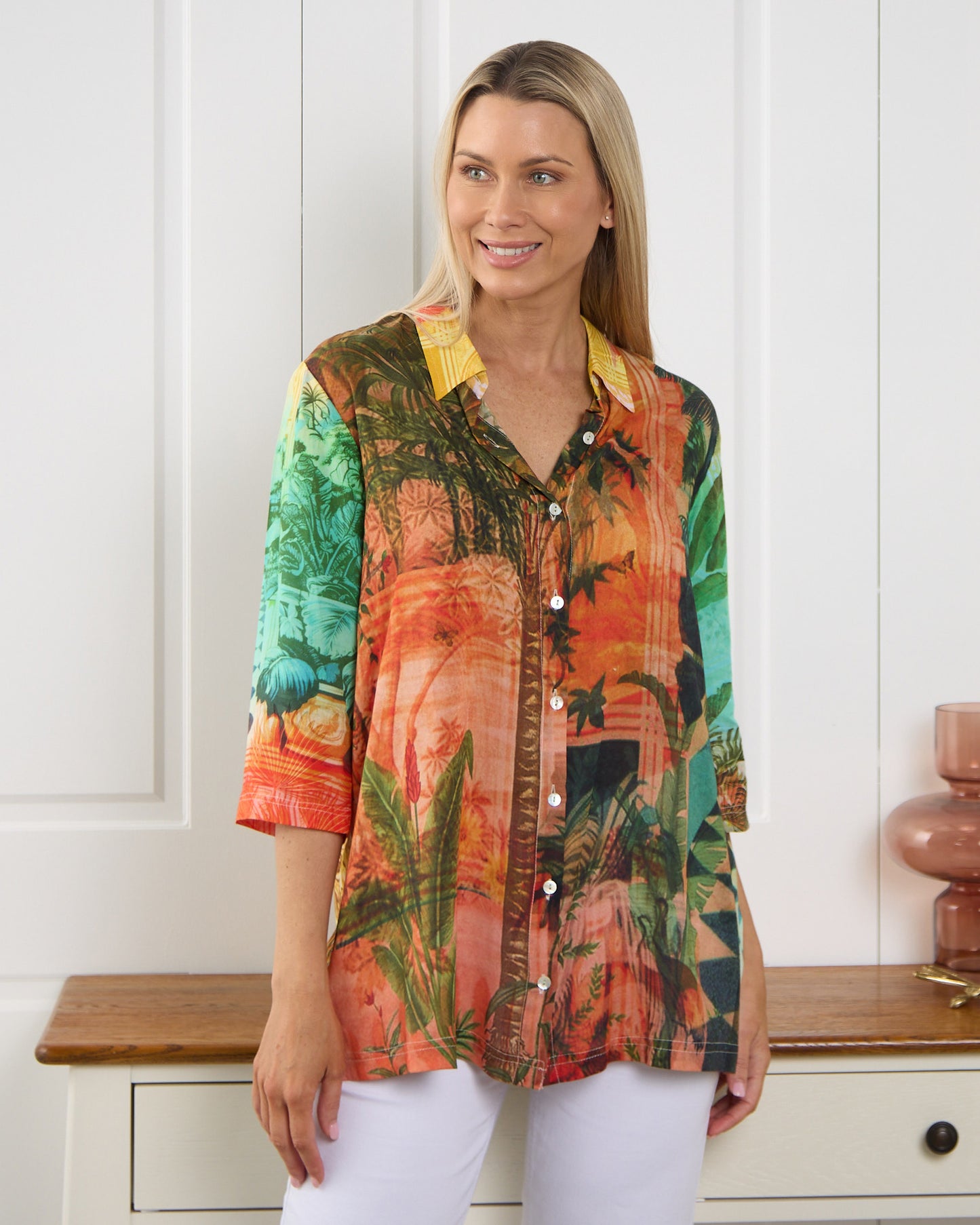 Digital Collared Shirt - Vintage Tropical