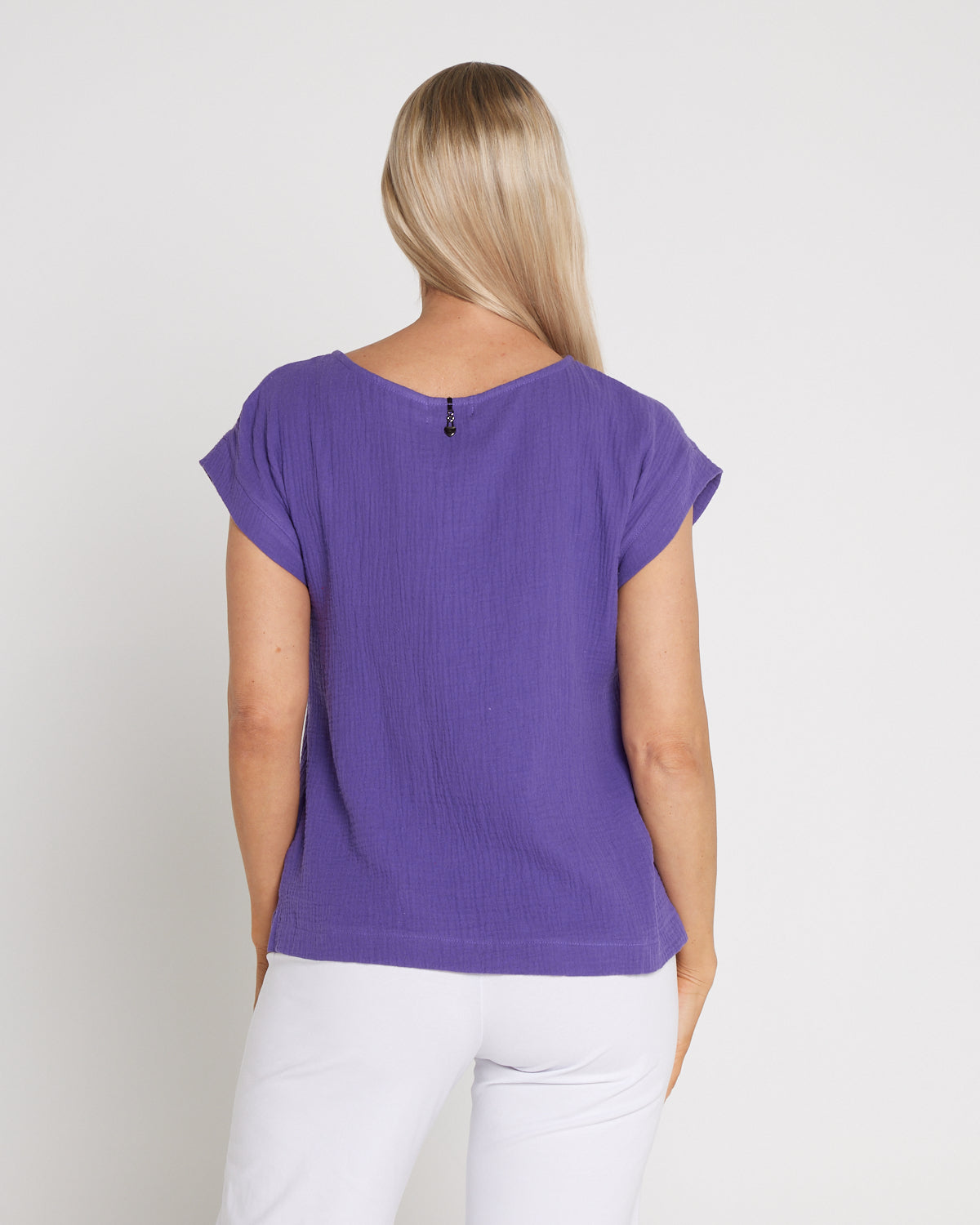 Tarin Cotton Cheesecloth Top - Purple