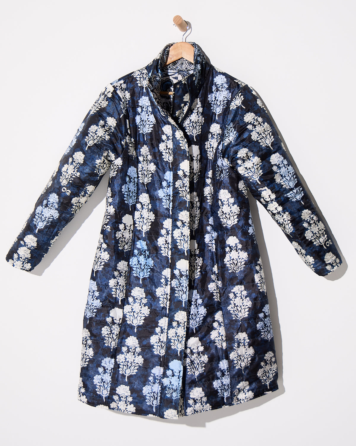 Bhadoi Reversible Puffer Jacket - Blue Patchwork