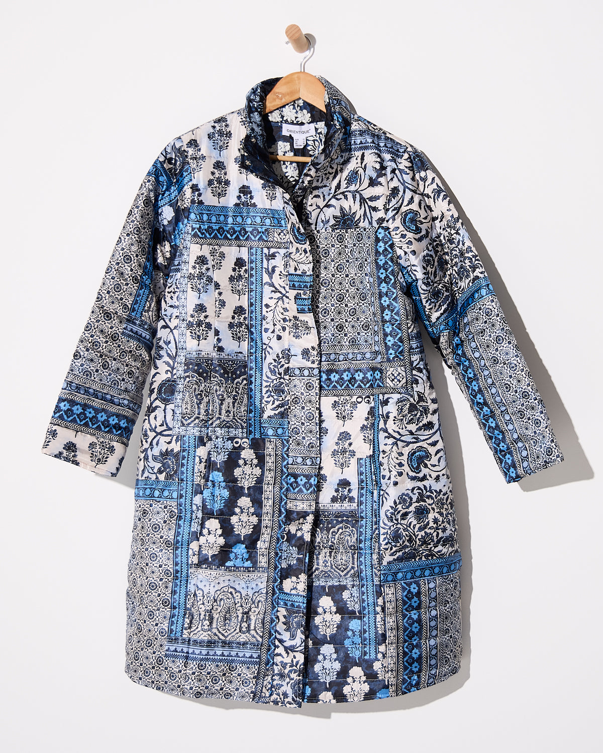 Bhadoi Reversible Puffer Jacket - Blue Patchwork