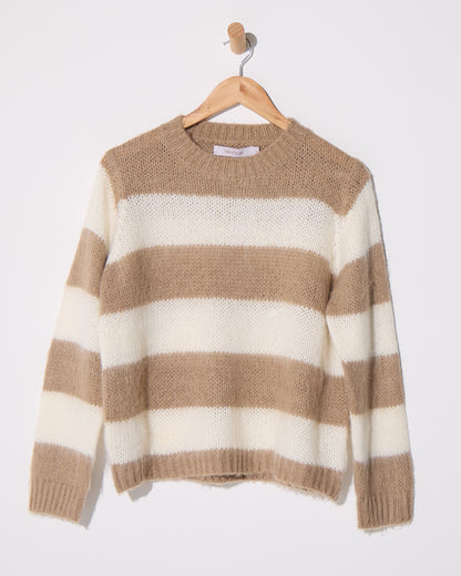 Pallas Stripe Jumper - Stone