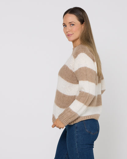Pallas Stripe Jumper - Stone