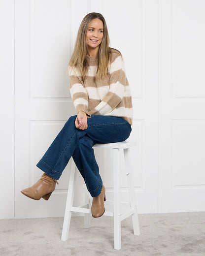 Pallas Stripe Jumper - Stone