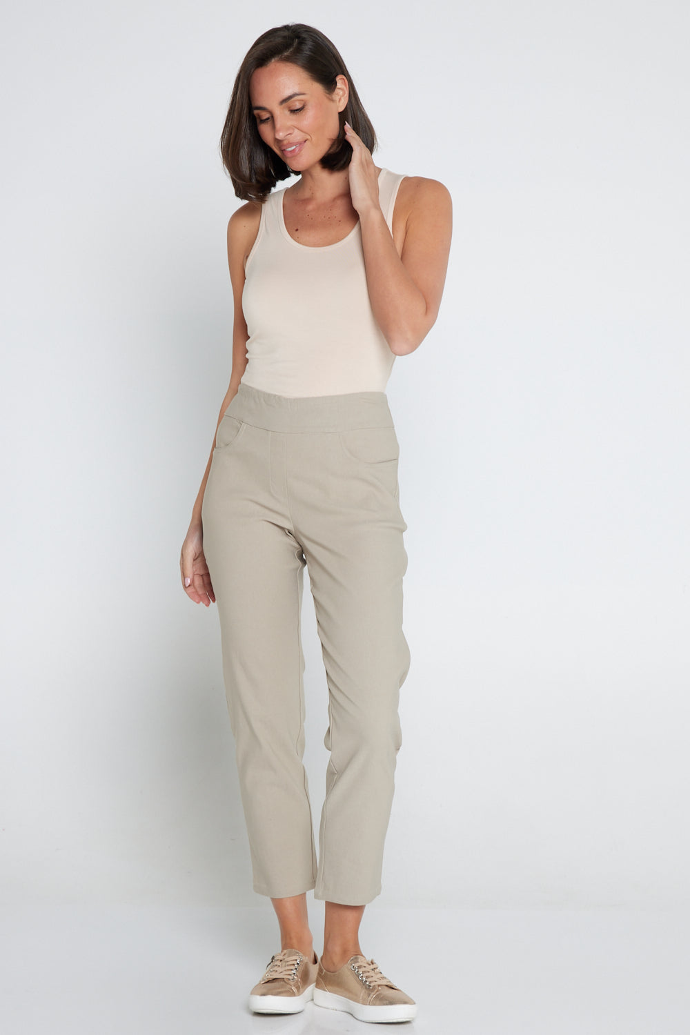 Womens tan capris top