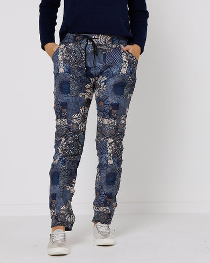 Namur Pant - Blue Patchwork