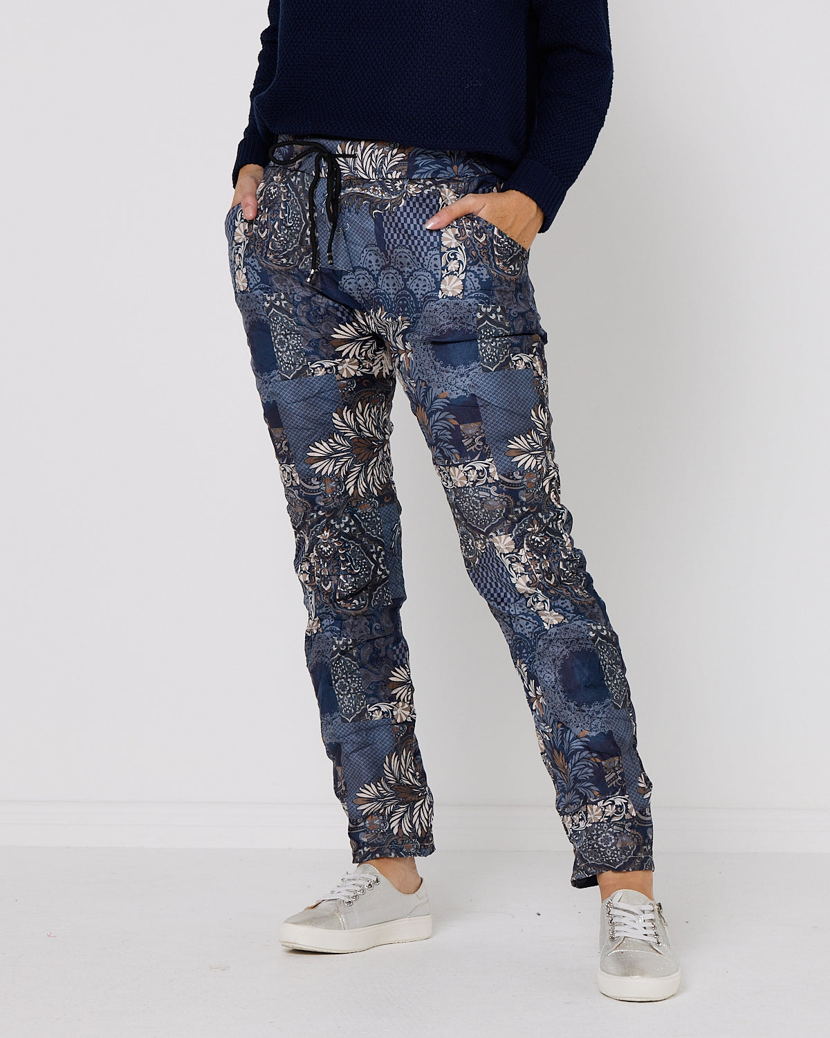 Namur Pant - Blue Patchwork