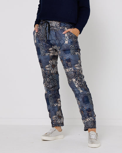 Namur Pant - Blue Patchwork