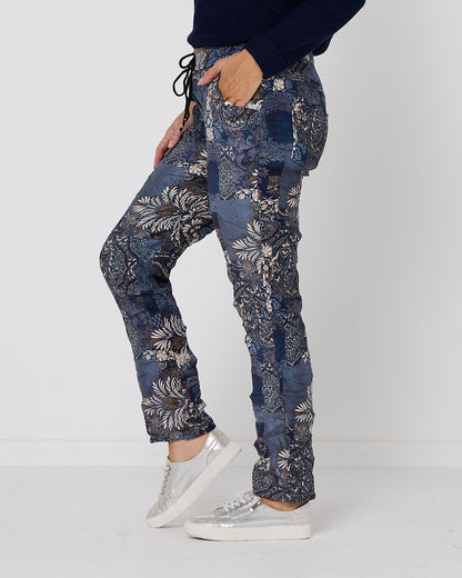 Namur Pant - Blue Patchwork