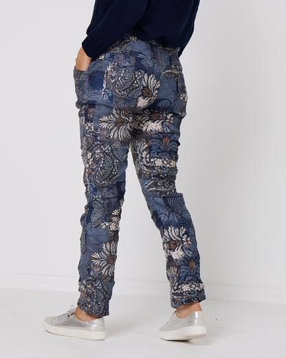Namur Pant - Blue Patchwork