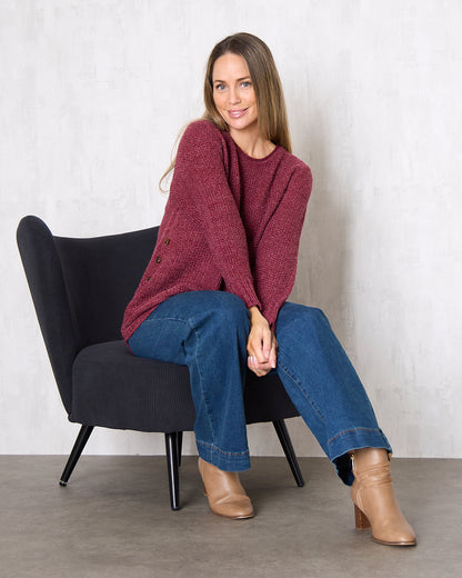 Paris Knit Jumper - Burgundy