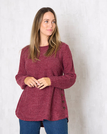 Paris Knit Jumper - Burgundy