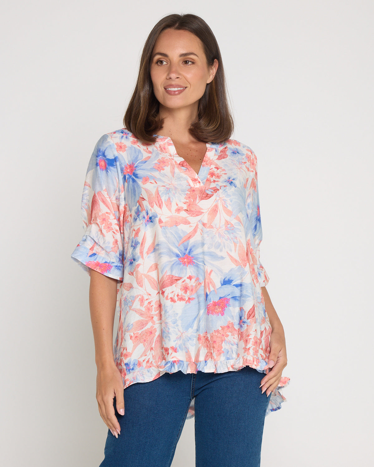 Charlotte Blouse - Coral Sky Floral