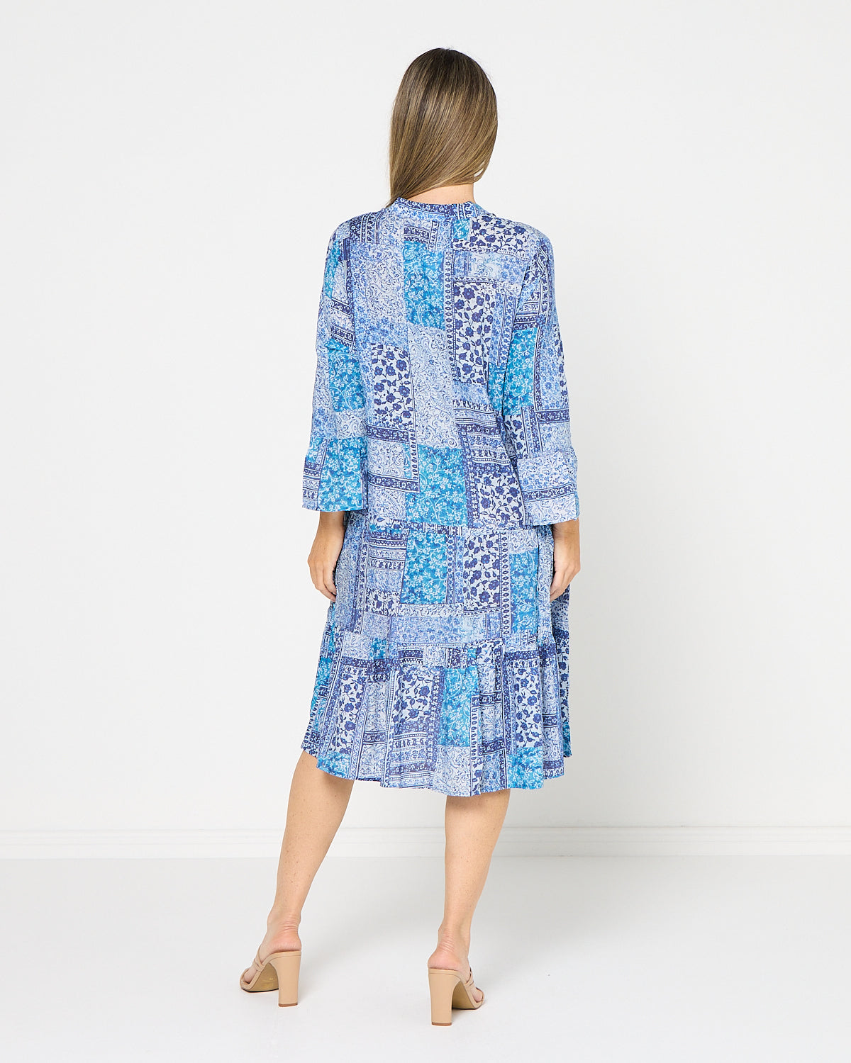 Swanston Dress - Indigo Mosaic