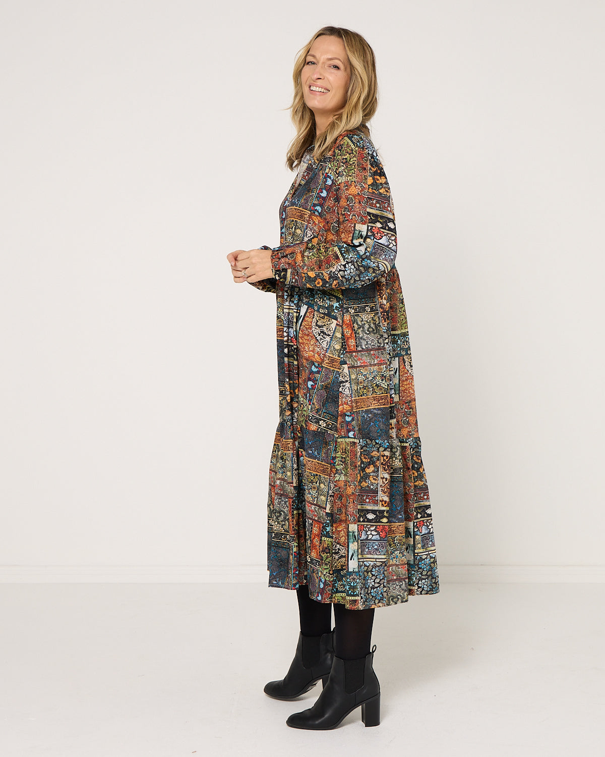 Vienna Cotton Dress - Mosaic Garden