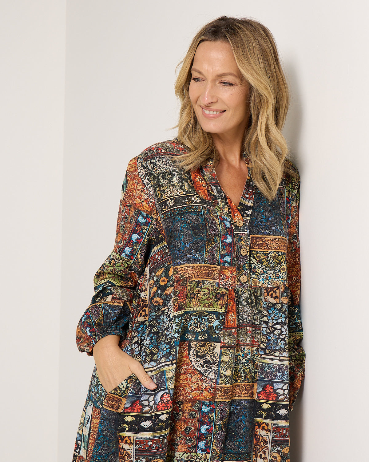 Vienna Cotton Dress - Mosaic Garden