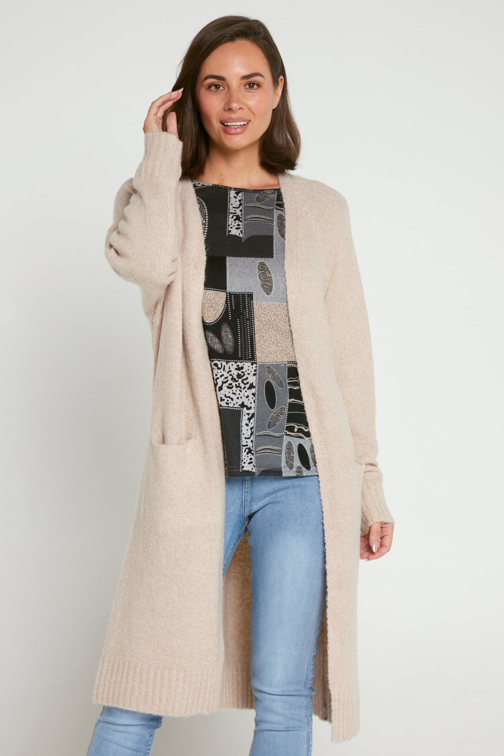 Paula Cardigan Caramel Mature Women s Winter Knitwear TULIO Fashion