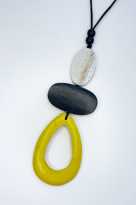 Pebble Drop Necklace - Yellow