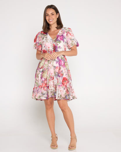 Mila Petite Dress - Antique Ruby Roses