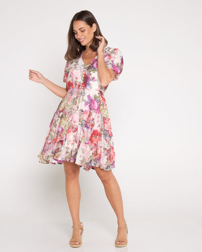 Mila Petite Dress - Antique Ruby Roses