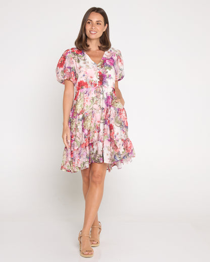 Mila Petite Dress - Antique Ruby Roses