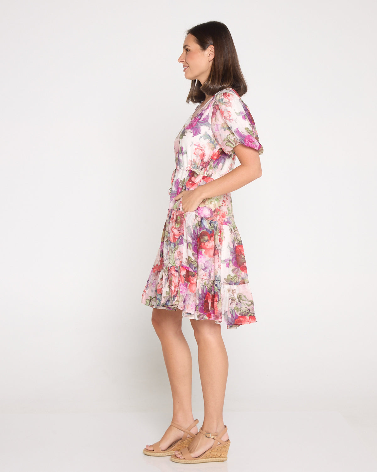 Mila Petite Dress - Antique Ruby Roses