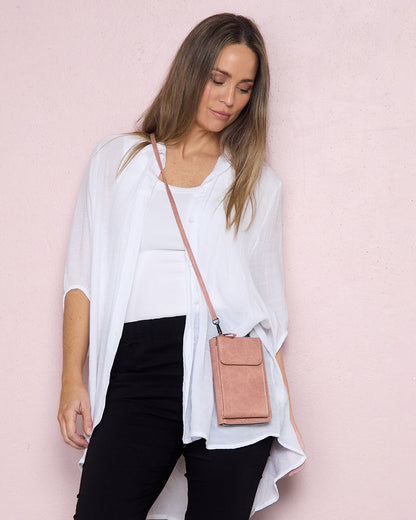 Phone Holder Purse - Dark Peach Pink