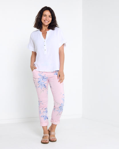 Gracie Cotton Muslin Top - White