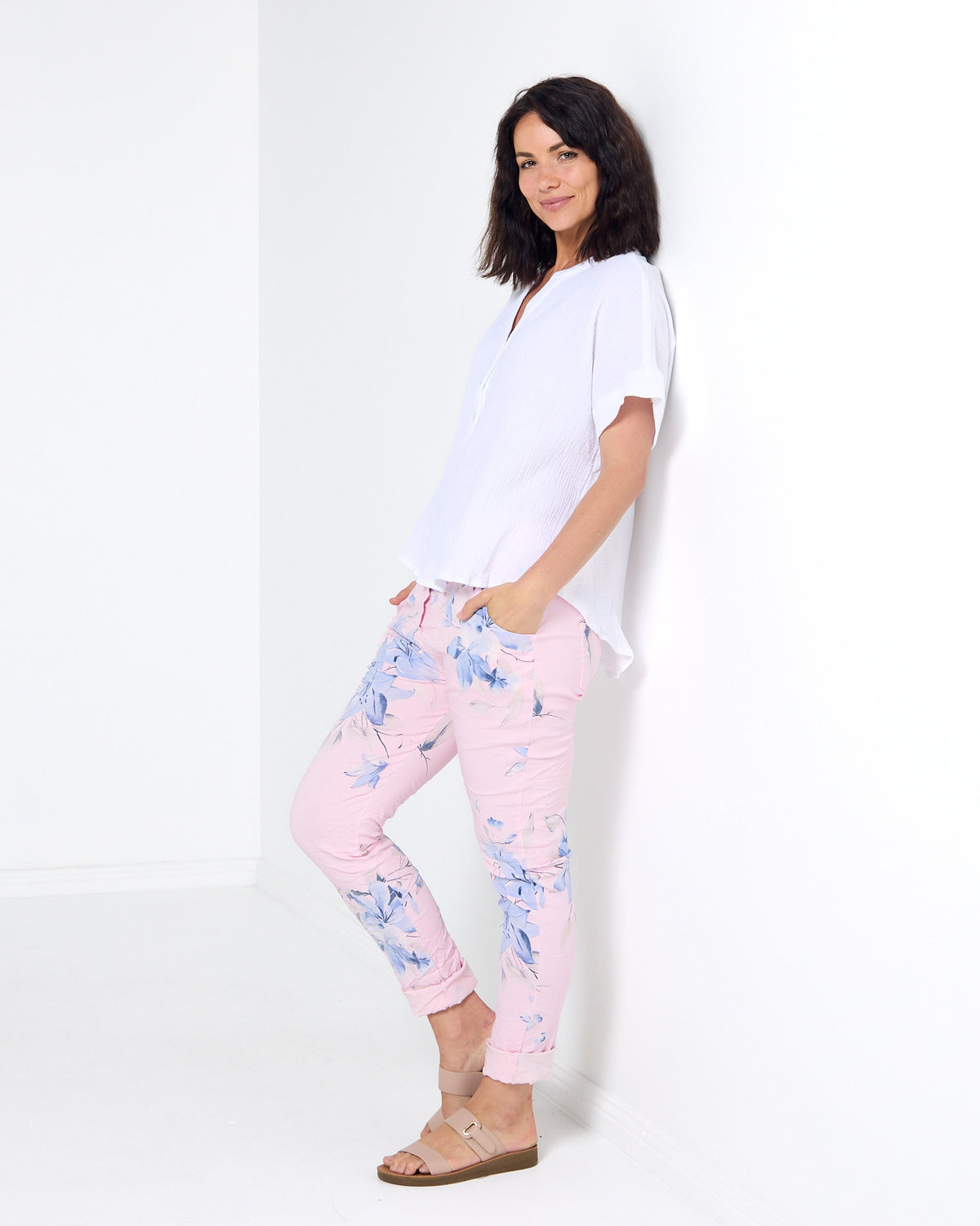 Zeta Stretch Pants - Baby Pink