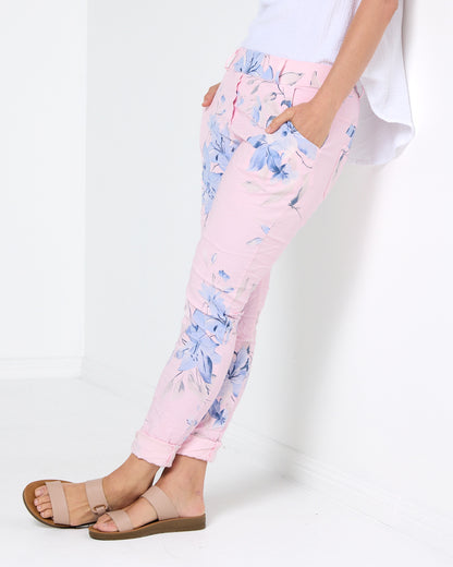 Zeta Stretch Pants - Baby Pink