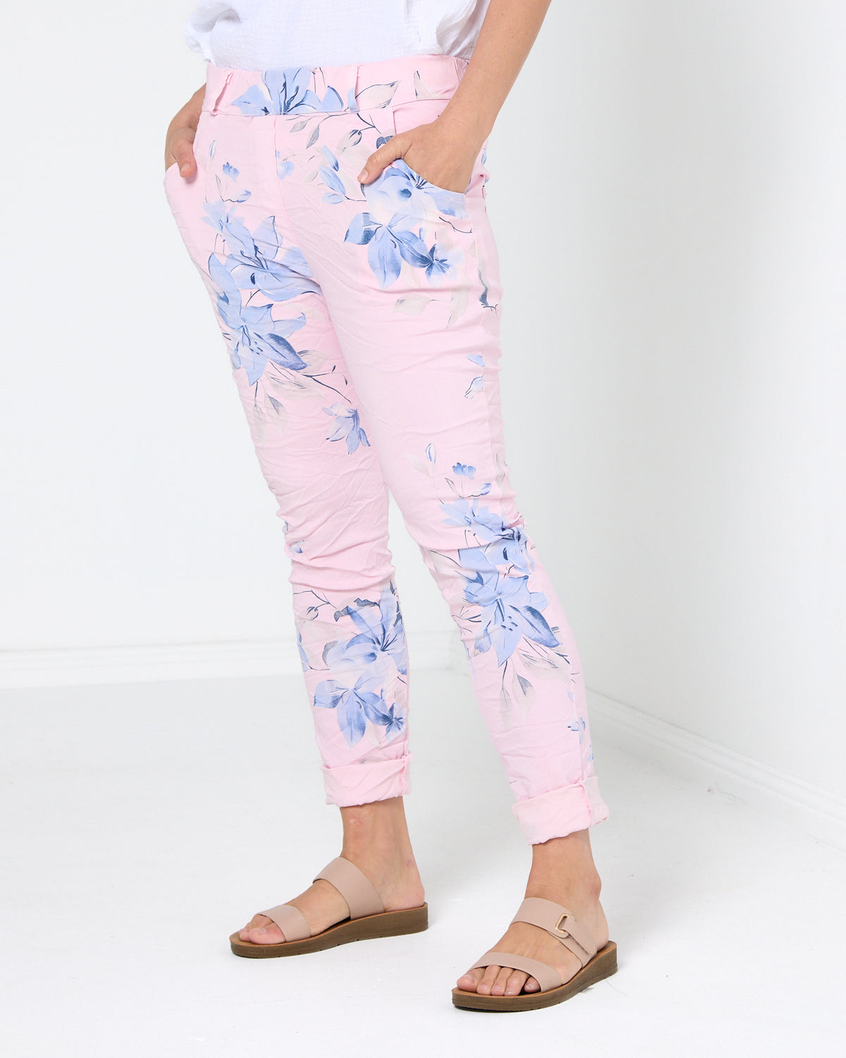 Zeta Stretch Pants - Baby Pink