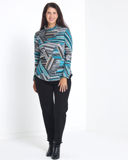 Tallarook Top - Turquoise Stripe