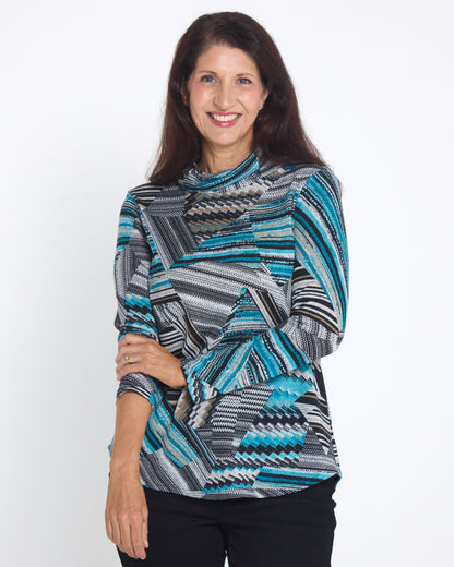 Tallarook Top - Turquoise Stripe