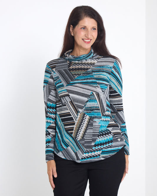 Tallarook Top - Turquoise Stripe