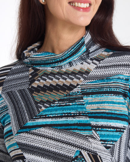 Tallarook Top - Turquoise Stripe