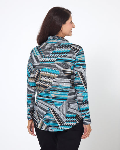 Tallarook Top - Turquoise Stripe