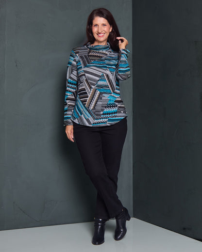 Tallarook Top - Turquoise Stripe
